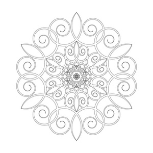 装饰手绘卡曼荼罗。在向量的几何圆元素