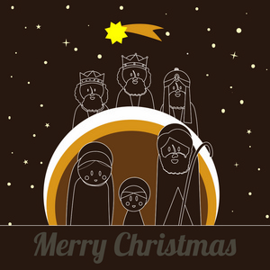 圣诞婴儿神圣家族矢量图