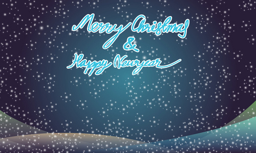 圣诞快乐和新年快乐字体设计贺卡
