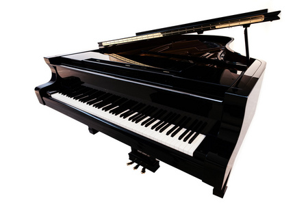 黑色钢琴特写