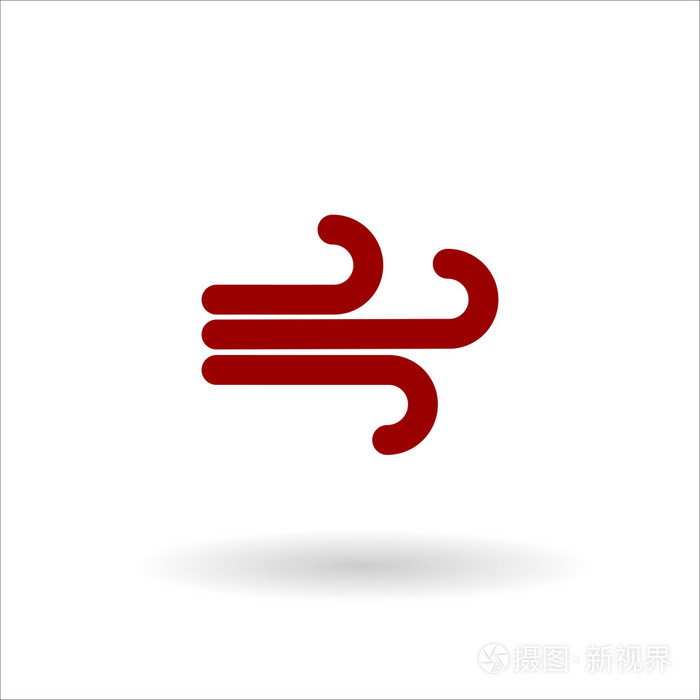 颜色有风的天气矢量线图标