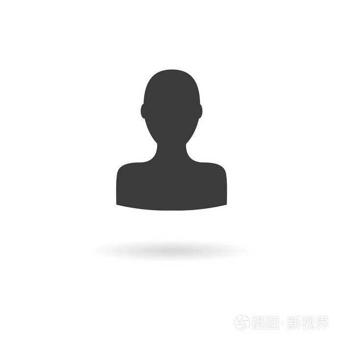 人(用户 与阴影的白色背景上的暗灰色图标