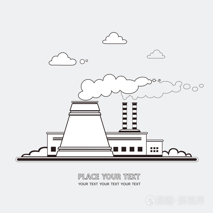 核电站的背景插画-正版商用图片1kqj4f-摄图新视界
