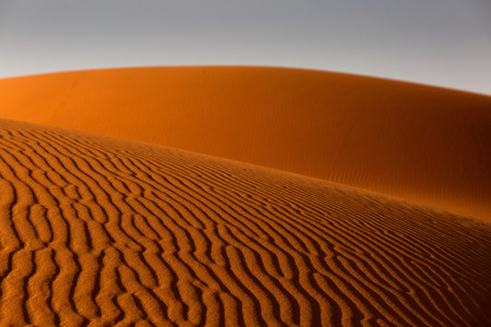 摩洛哥的沙漠景观。沙丘背景