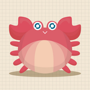海洋动物螃蟹卡通主题元素图标元素