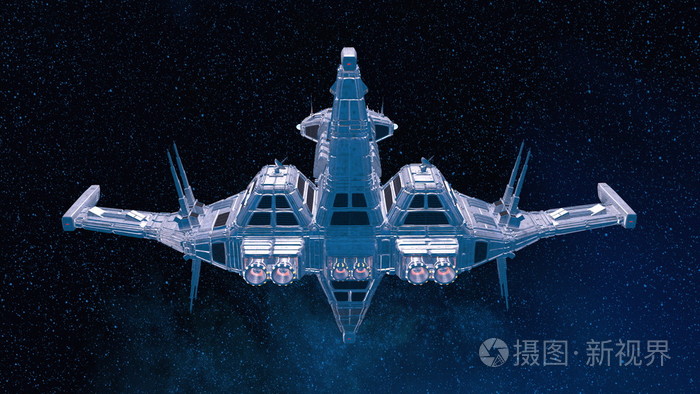 一艘宇宙飞船三维图