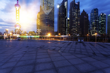 上海浦东新区的城市夜景