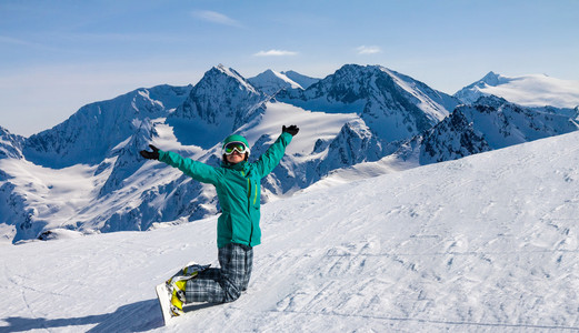 滑雪板，Solden，奥地利，极端的冬季运动