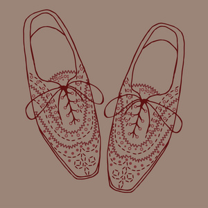 图中的牛津鞋，涂鸦时髦花边Ups 鞋