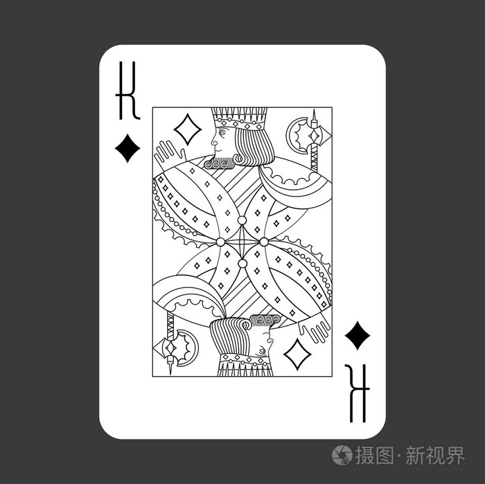 单扑克牌矢量: 王钻石