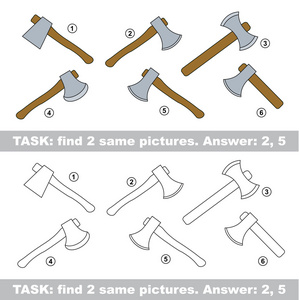 视觉的游戏。找到隐藏的几把斧头