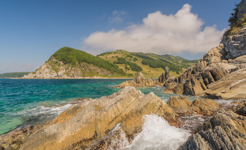 海 岩石 山