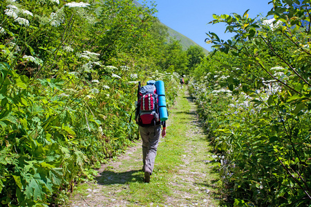 在喀尔巴阡山的徒步旅行