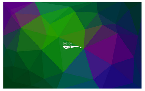 多色的深绿色，蓝色几何弄皱了三角低聚折纸样式梯度图图形背景。矢量多边形设计为您的业务的