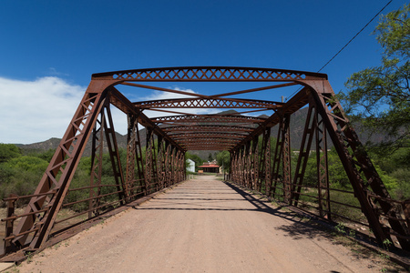 阿根廷阿莱马尼亚的钢桥施工