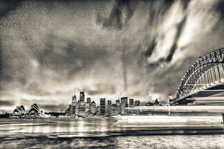 悉尼港湾大桥夜景