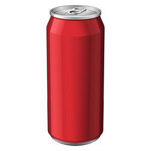 红色的金属铝饮料饮用即可 330 毫升。 准备好您的设计。产品包装矢量 Eps10