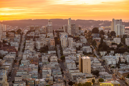 从塔顶的 San Francisco 的视图