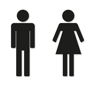 男人和女人平在白色背景上的图标