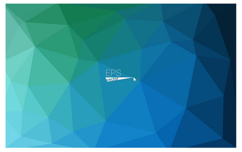 多色的绿色，蓝色几何弄皱了三角低聚折纸样式梯度图图形背景。矢量多边形设计为您的业务的