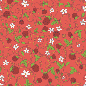 无缝模式与草莓，浆果