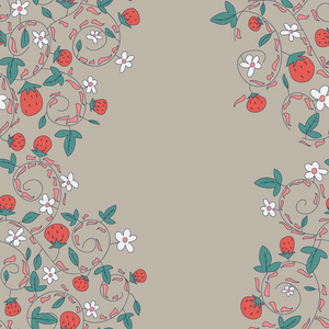 无缝模式与草莓，浆果