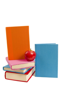 阅读是健康而有趣的套装的红苹果盖书籍