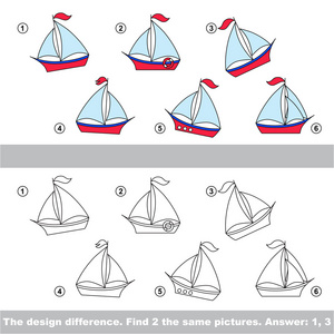 视觉的游戏。找到隐藏的几船