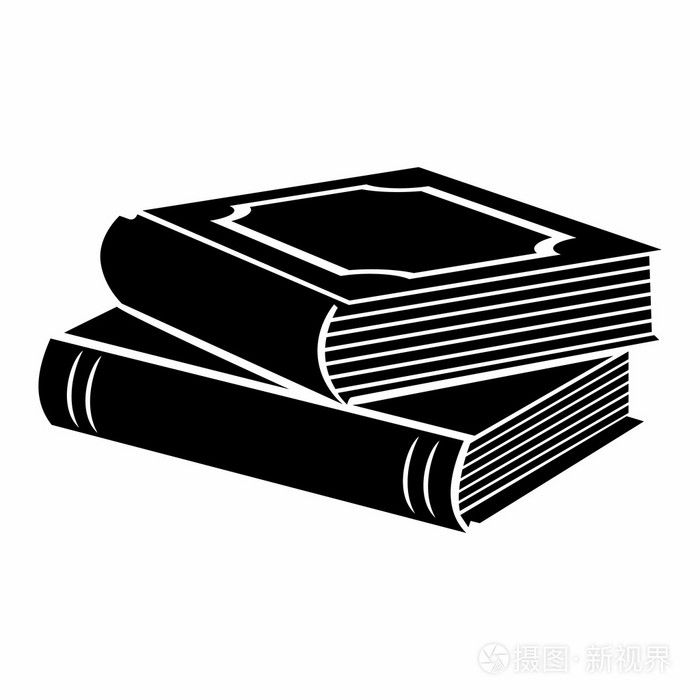 两本书的水平叠加黑色简单图标