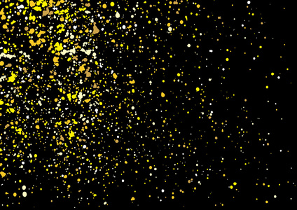 黑色背景上的金色闪光爆炸。 金色的节日庆典