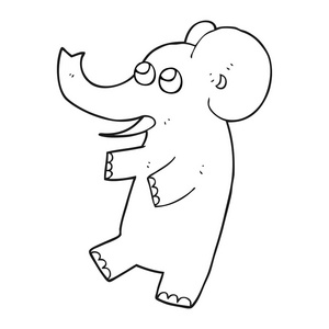 黑色和白色卡通可爱的大象