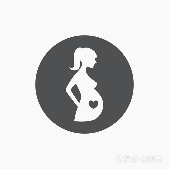 孕妇平剪影图标
