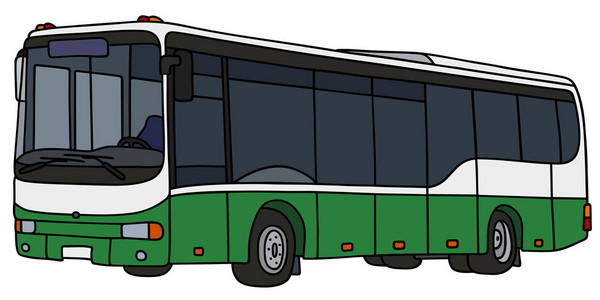 绿色和白色的城市公交车