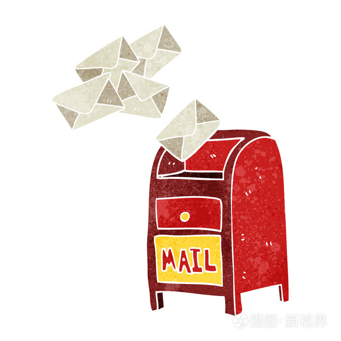 复古卡通信箱插画-正版商用图片1leeld-摄图新视界