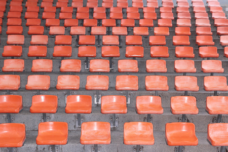 室外体育场橙色席位