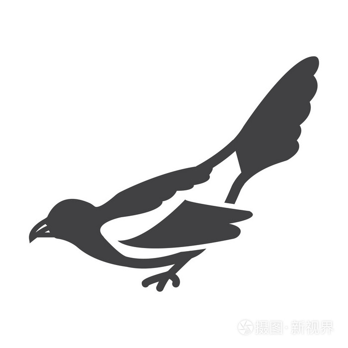 喜鹊黑白色背景为 web 上简单的图标