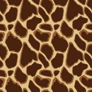 长颈鹿皮肤无缝模式，矢量图背景