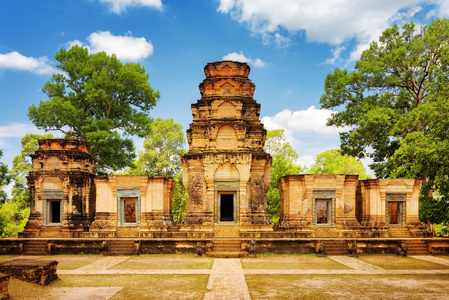 座煞费苦心是古代吴哥窟，柬埔寨高棉纪念碑