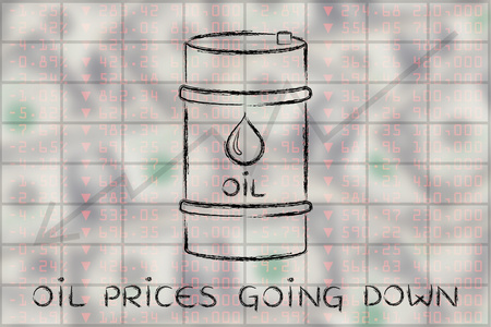 每桶石油在股票交易所的背景下，与文本价格去