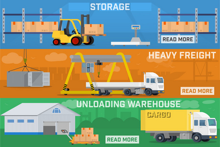 仓库和物流横幅集