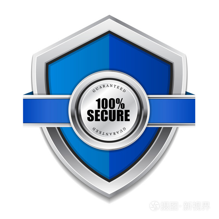ssl 保护安全蓝色盾牌矢量图标