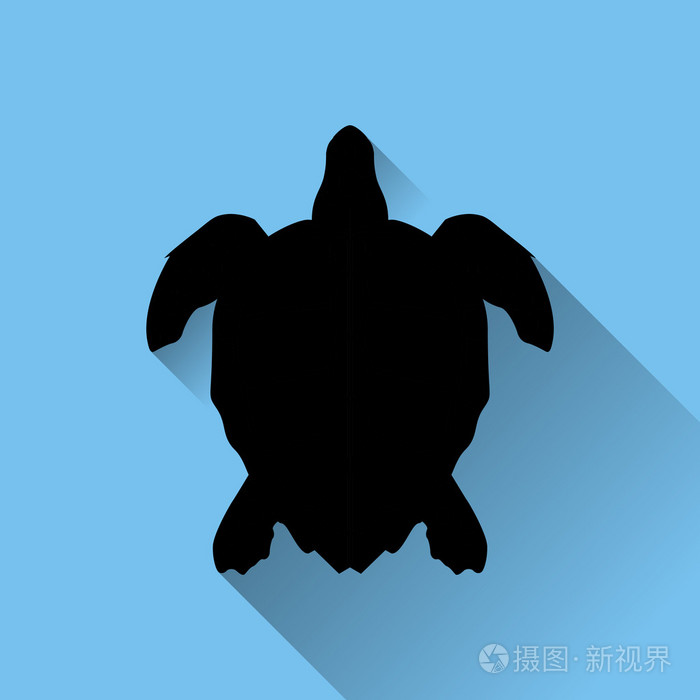 矢量的阴影轮廓海龟标志