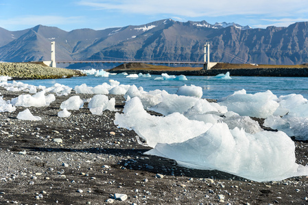 冰山在冰岛冰川湖的风景
