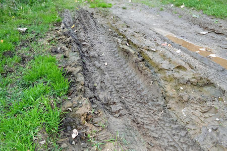 场景 国家 自然 黏土 洪水 暴风雨 水坑 车辙 领域 地球