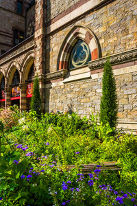 马萨诸塞州波士顿一座教堂外的花园。