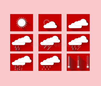 云景 因特网 插图 种类 阴天 寒冷的 要素 偶像 长的