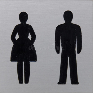 厕所标志，女人和男人