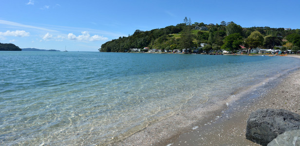 新西兰沙滩海滩全景景观