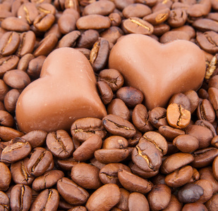 咖啡豆的心糖果