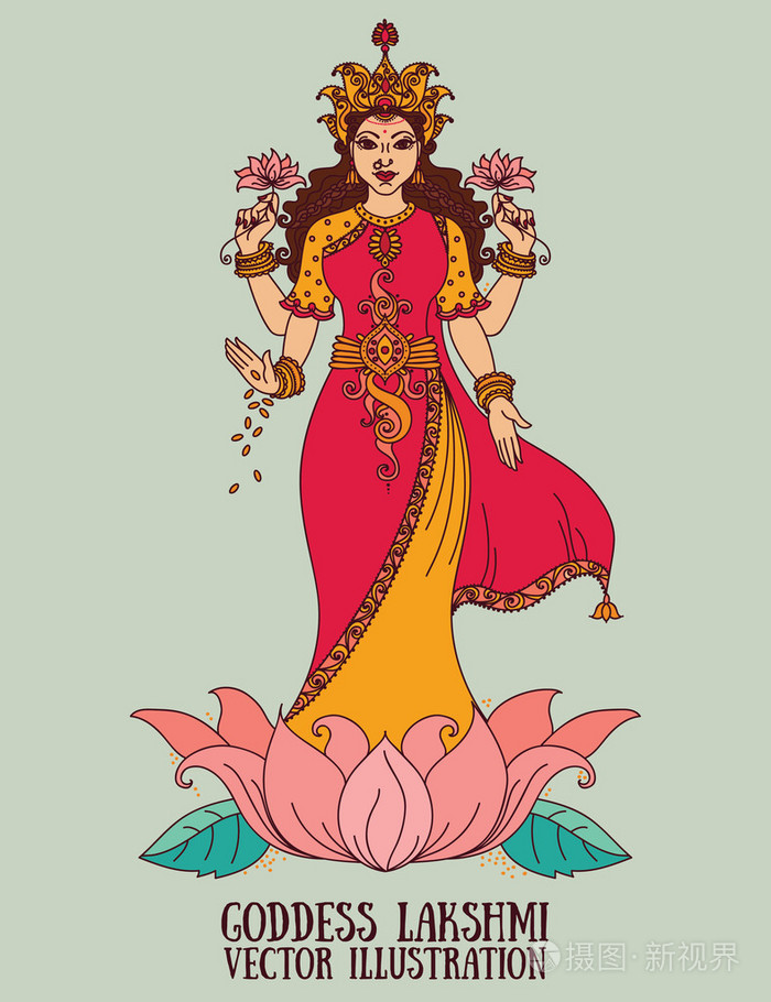 美丽的印度女神拉克希米